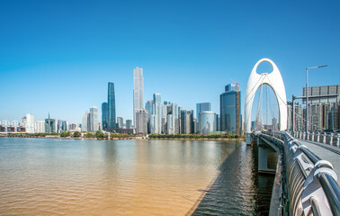 Naklejka premium Guangzhou modern city architecture landscape skyline