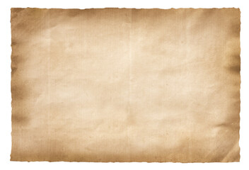 Old brown paper texture isolated on white with clipping path.