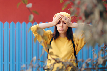  Unhappy Desperate Woman   Wearing Yellow Beret