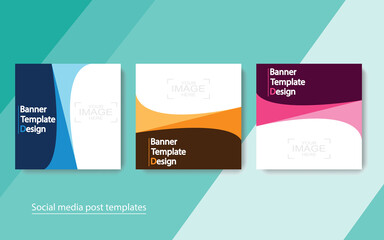 set banner social media post design.