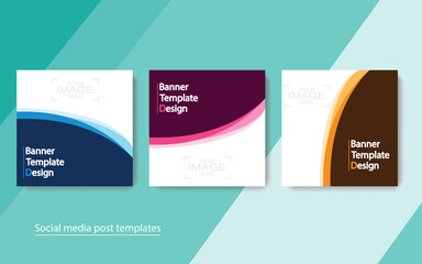 set banner social media post design.