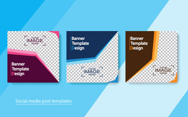 set banner social media post design.