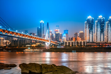 Chongqing night view and architectural landscape skyline