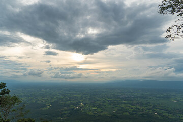 
Cliff with beautiful views and steep cliffs of Hua Nak at Chaiyaphum Thailand