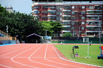 Obraz premium Running track in stadium.