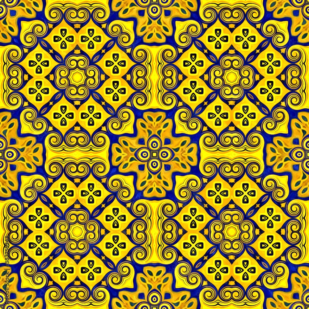 Aufkleber abstract decorative multicolor texture kaleidoscopic pattern computer generated fractal design.