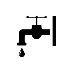 Hand wash icon, Water tap and water drop icon. Design template vector