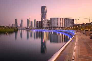 Beautiful view of Bahrain Bay corniche
