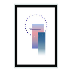 Minimalist style geometric abstract illustration for wall decoration, postcard cover design, or brochure, vector EPS10