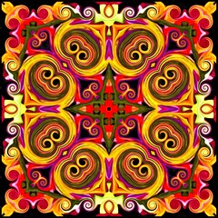 Abstract decorative multicolor texture kaleidoscopic pattern computer generated fractal design.