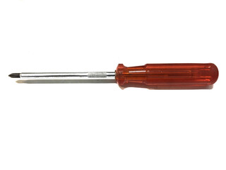 Fototapeta premium A red screwdriver on a white background