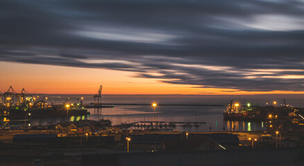Fototapeta na wymiar Port Elizabeth harbour at sunrise