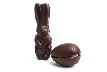 chocolate easter bunny isolated
