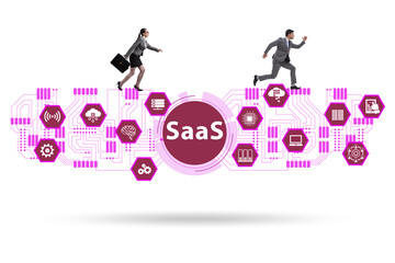 Software as a service - SaaS concept with businessman