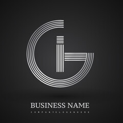 Letter GI logo design circle G shape. Elegant silver colored, symbol for your business name or company identity.