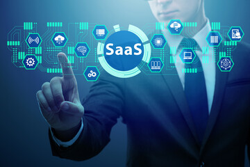 Software as a service - SaaS concept with businessman