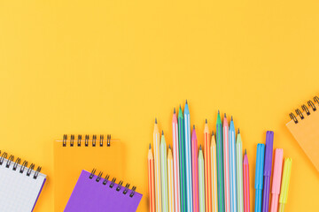 School notepad and various stationery