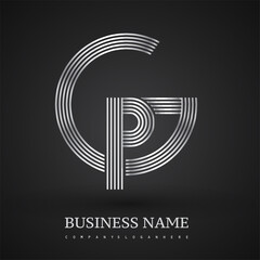 Letter GP logo design circle G shape. Elegant silver colored, symbol for your business name or company identity.