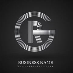 Letter RG logo design circle G shape. Elegant silver colored, symbol for your business name or company identity.