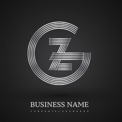 Letter GZ logo design circle G shape. Elegant silver colored, symbol for your business name or company identity.