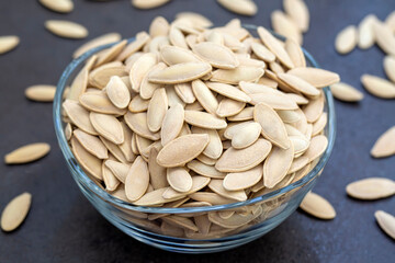 Detail of dried pumpkin seeds
