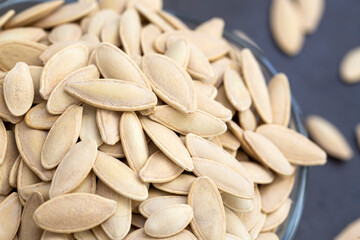 Detail of dried pumpkin seeds