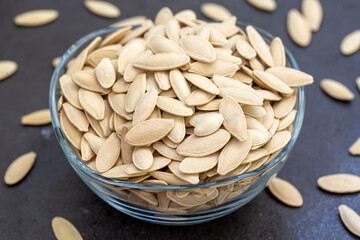 Detail of dried pumpkin seeds
