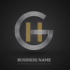 Letter GH logo design circle G shape. Elegant silver and gold colored, symbol for your business name or company identity.