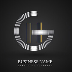 Letter HG logo design circle G shape. Elegant silver and gold colored, symbol for your business name or company identity.