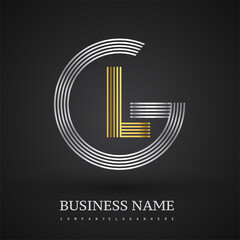 Letter GL logo design circle G shape. Elegant silver and gold colored, symbol for your business name or company identity.