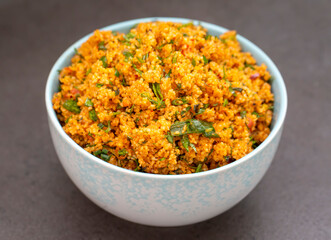 Traditional delicious Turkish foods: bulgur salad (kisir)