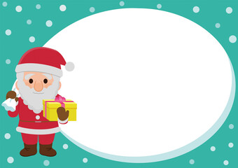 サンタクロースの袋　フレーム枠デザイン　イラスト　