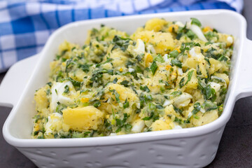 Turkish style food; potato salad