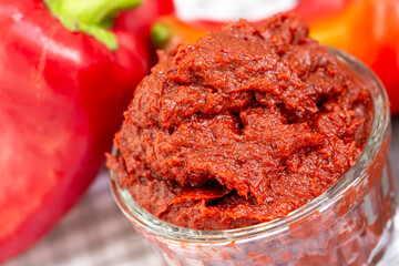 Turkish style pepper paste (biber salcasi)