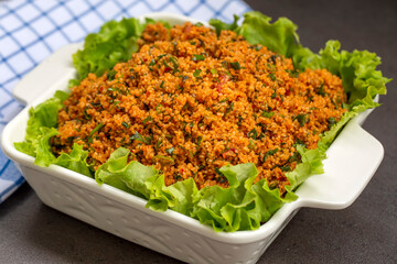 Traditional delicious Turkish foods: bulgur salad (kisir)