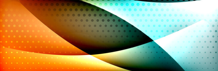 Fluid gradient neon color waves, vector abstract background