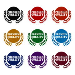 Premium Quality Badge Design Concept, color set