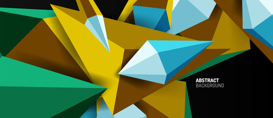 Fototapeta premium 3d low poly abstract shape background vector illustration