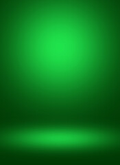 Abstract green studio workshop with light effect background. Cover template design. Template of room interior, floor and wall.