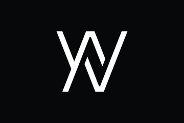 Minimal Innovative Initial WN logo and NW logo. Letter W N NW WN creative elegant Monogram. Premium Business logo icon. White color on black background