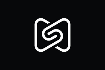 Minimal Innovative Initial MS logo and SM logo. Letter M S SM MS creative elegant Monogram. Premium Business logo icon. White color on black background - obrazy, fototapety, plakaty