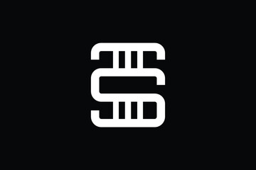 Minimal Innovative Initial MS logo and SM logo. Letter M S SM MS creative elegant Monogram. Premium Business logo icon. White color on black background