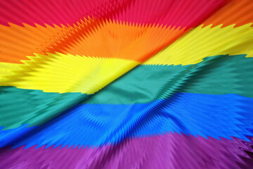 rainbow flag waving in wind