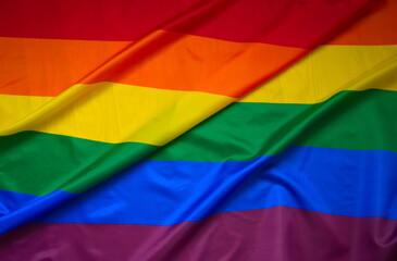 rainbow flag waving in wind