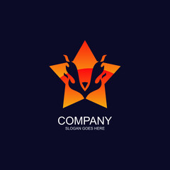Obraz premium Fire bird and star logo