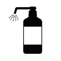 黒の消毒液ボトルから出るスプレー