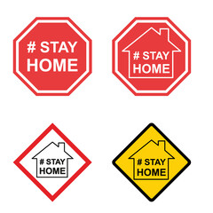 Set of stay home  icon, house symbol, collection of quarantine covid virus vector illustration isolated on white background