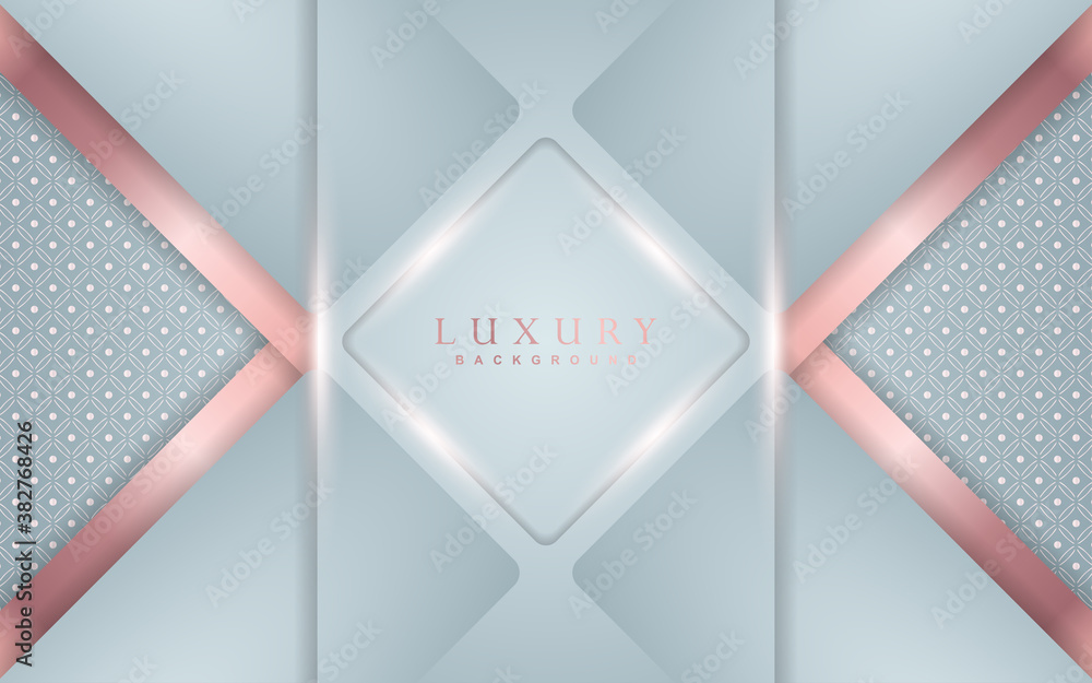 Poster luxury background design with white and golden element decoration. elegant shape vector layout templ