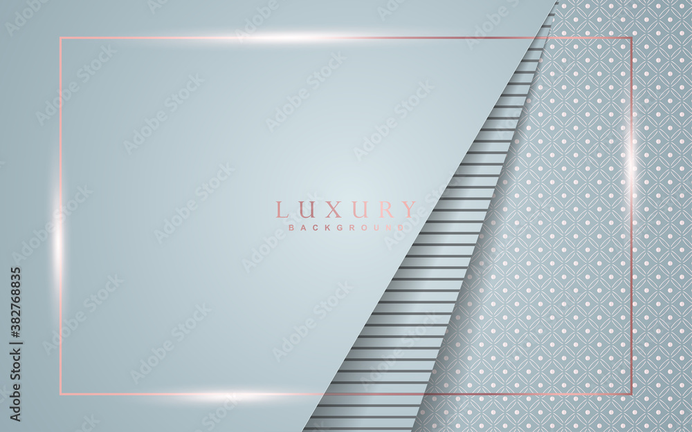 Poster luxury background design with white and golden element decoration. elegant shape vector layout templ