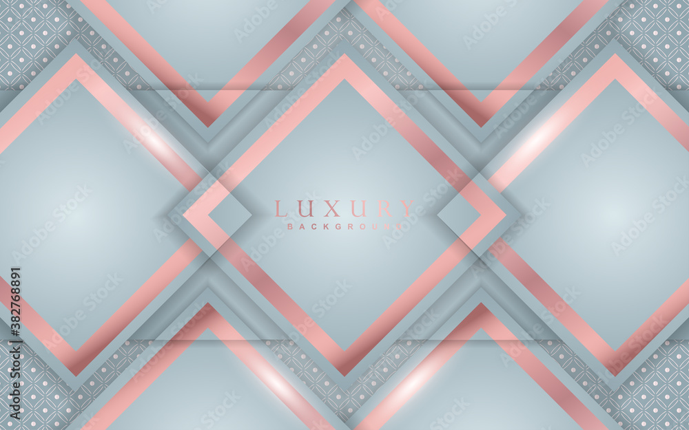Poster luxury background design with white and golden element decoration. elegant shape vector layout templ